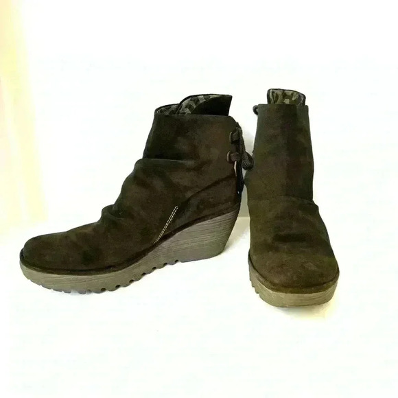 FLY London Women's Yama Ankle Boot Dark brown EU 40 US 9 EUC - Picture 4 of 9